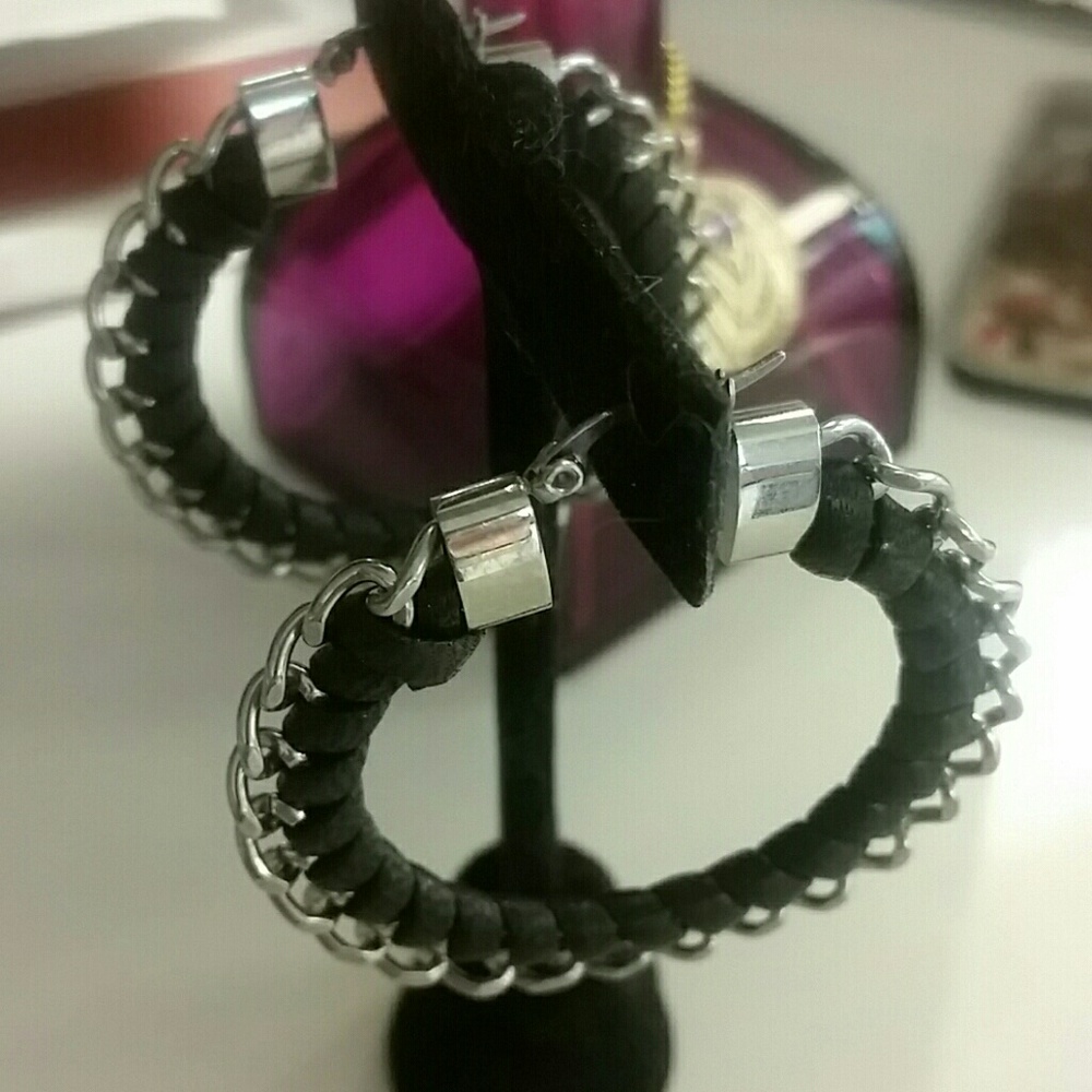 Sigal Leather & Stainless Earrings